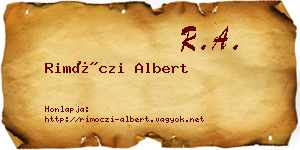 Rimóczi Albert névjegykártya