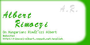 albert rimoczi business card